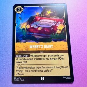 webby’s diary - 31/204 (uncommon) — lorcana: whispers in the well